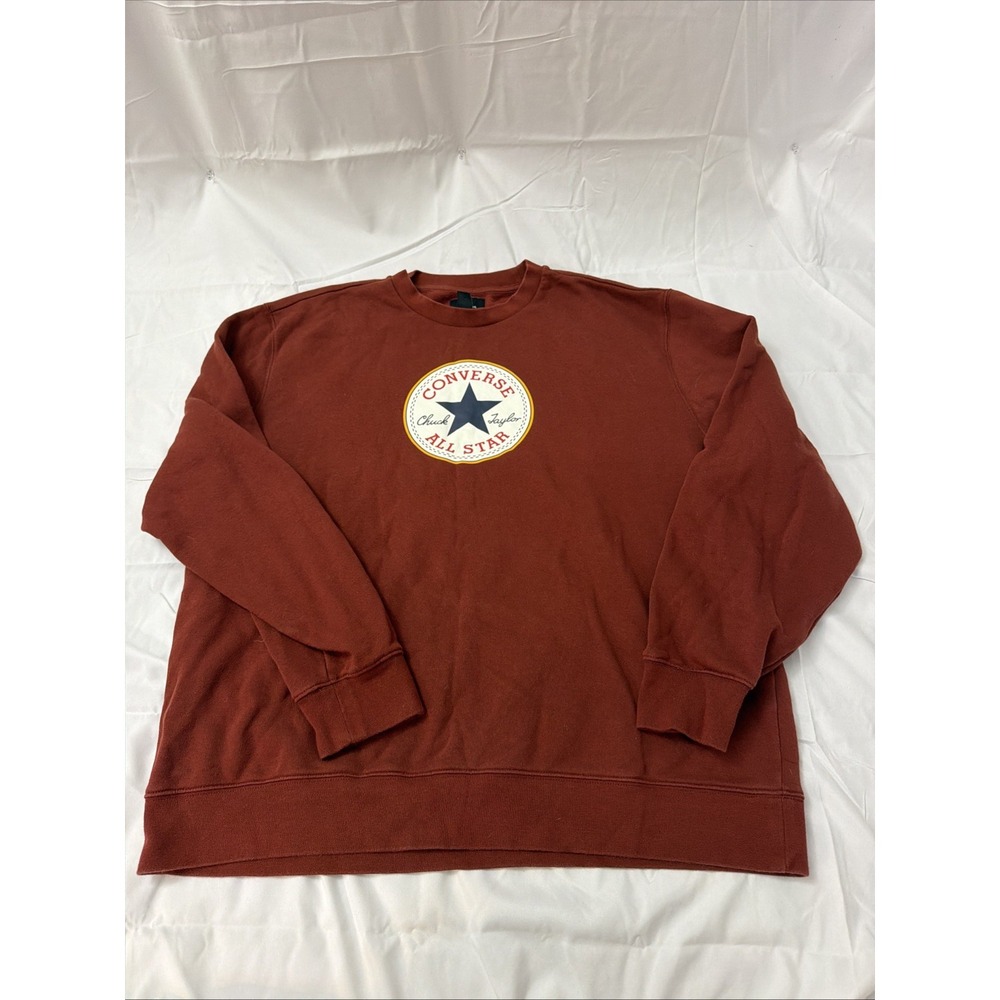 Converse Chuck Taylor All Star Maroon Crew Neck Sweatshirt Womens XL Pullover